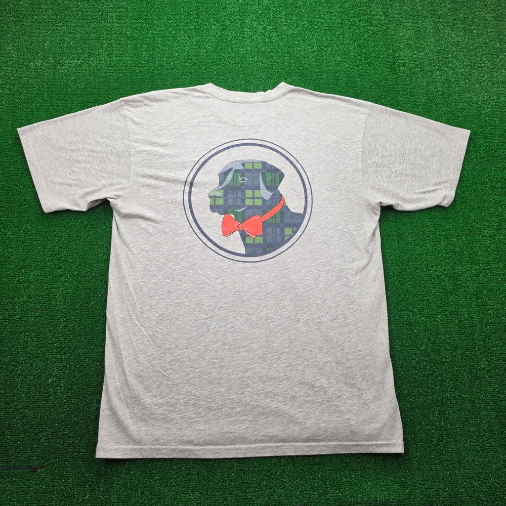 Southern Proper Tshirt Mens XL Gray Short Sleeve Beau Plaid Lab Dog Pocket Tee